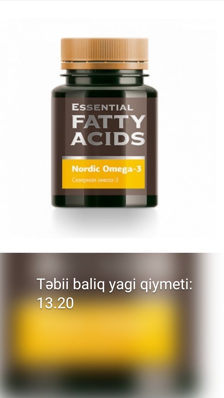 Təbii baliq yagi qiymeti:13.20